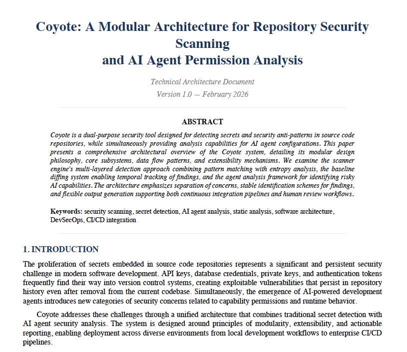 CoyoteSecure's tweet photo. I put together a little technical architecture doc on Coyote as I'm hoping to share more, and get feedback for future architecture improvements.

If anyone wants to take a look, this will be available on the website which is going up this weekend. https://t.co/E6vis4Eiub