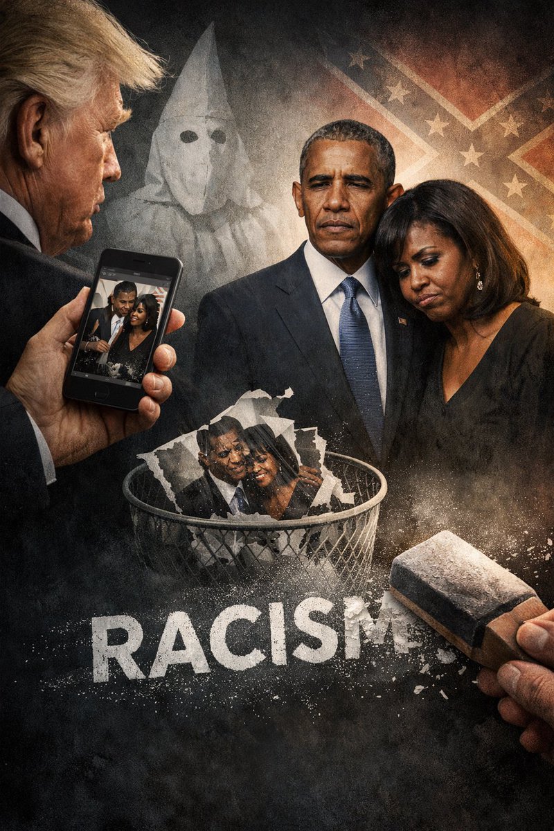 maigamalickml's tweet photo. @realDonaldTrump a publié une vidéo à caractère raciste visant Barack Obama et son épouse.
Face aux critiques, la vidéo a été supprimée, mais aucune excuse n’a été présentée.

Quand on commet un acte raciste, la moindre des choses est de s’excuser.

Le silence en dit long. https://t.co/3PLAom1pb8