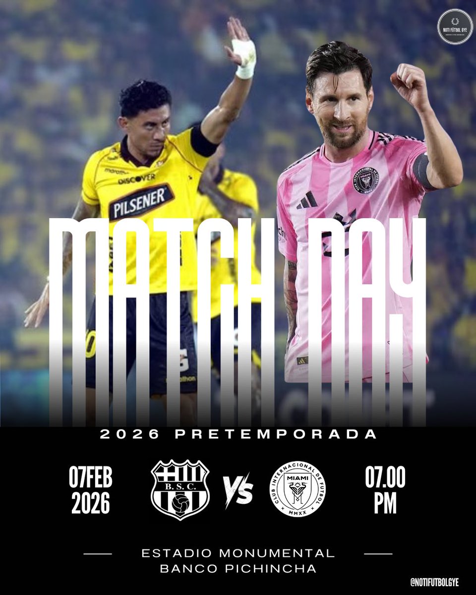 🔥 El partido de la historia 🔥 

⚽️ Barcelona SC 🆚 Inter Miami. 

Día de partido en el Estadio Monumental.