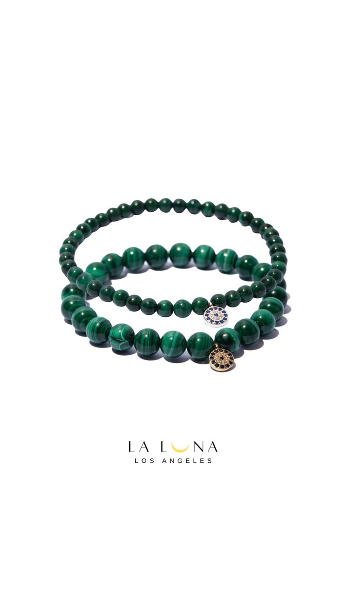 La Luna Los Angeles sterling silver evil eye jewelry 🧿 malachite bracelets 🧿