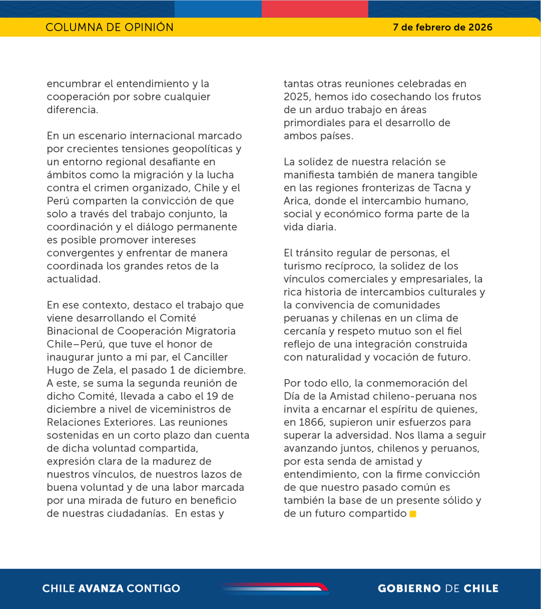 Cancillería Chile 🇨🇱 tweet media