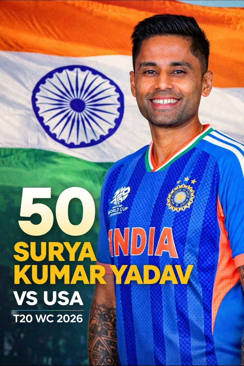 Vinayaksin22029's tweet photo. Calm. Composed. Clutch. 🌟
When wickets kept tumbling, Suryakumar Yadav stood tall with a classy fifty vs USA, guiding India with ice-cold nerves in the T20 WC 2026.
#SuryakumarYadav #CalmAndComposed #INDvsUSA #T20WorldCup2026 #ClutchKnock #TeamIndia
@ICC @BCCI @ESPNcricinfo https://t.co/Z4F7ugCutM
