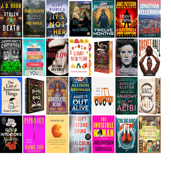 smrld's tweet photo. This week the Six Mile Regional Library District has 67 new books and one new movie.  New items include Stolen in Death, Junglekeeper, It's Not Her, Blue Moon, Twelve Months, Cross and Sampson, Jigsaw, This Book Made Me Think of You, and Hollow. https://t.co/5Qvo3h0YV8 https://t.co/XeQ2TGcMly