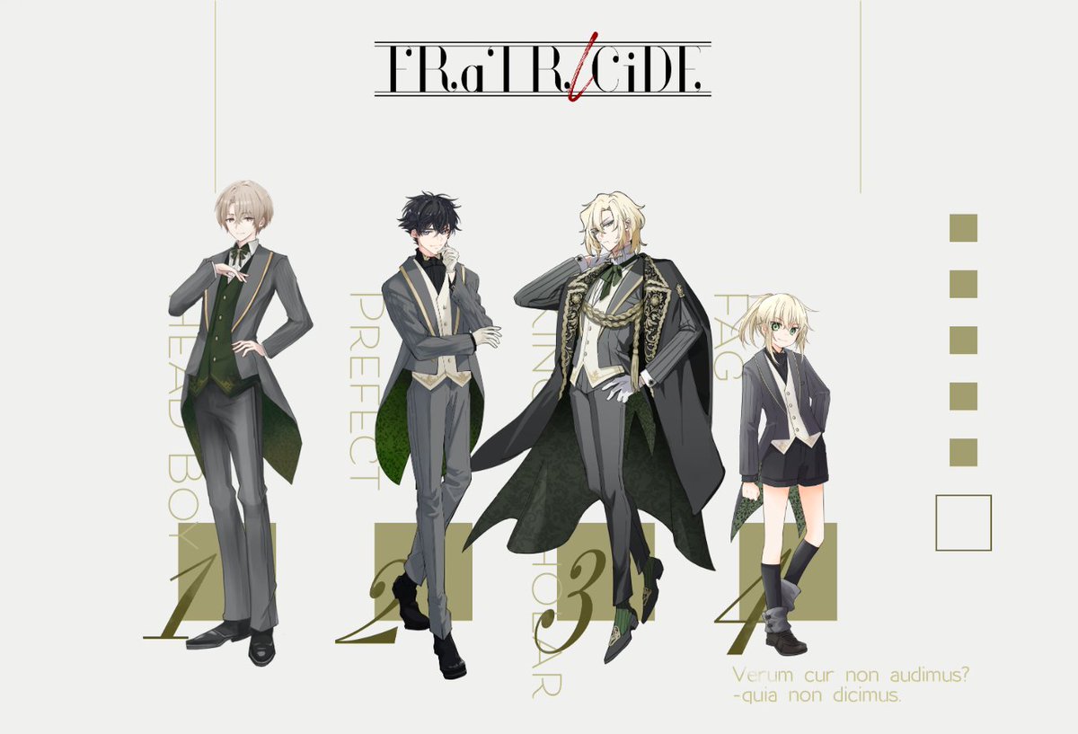 solty_peach's tweet photo. CoCシナリオ：FRaTRlCiDE
KP：翡翠さん
PL：
HO1：ヴィンセント=ウィンザー（リシャ）
HO2：カーティス=ラザフォード（くろまさん）
HO3：レオナルド＝アスター（河上さん）
HO4：リナルド＝アスター（しきさん） https://t.co/yzALGJAjUE