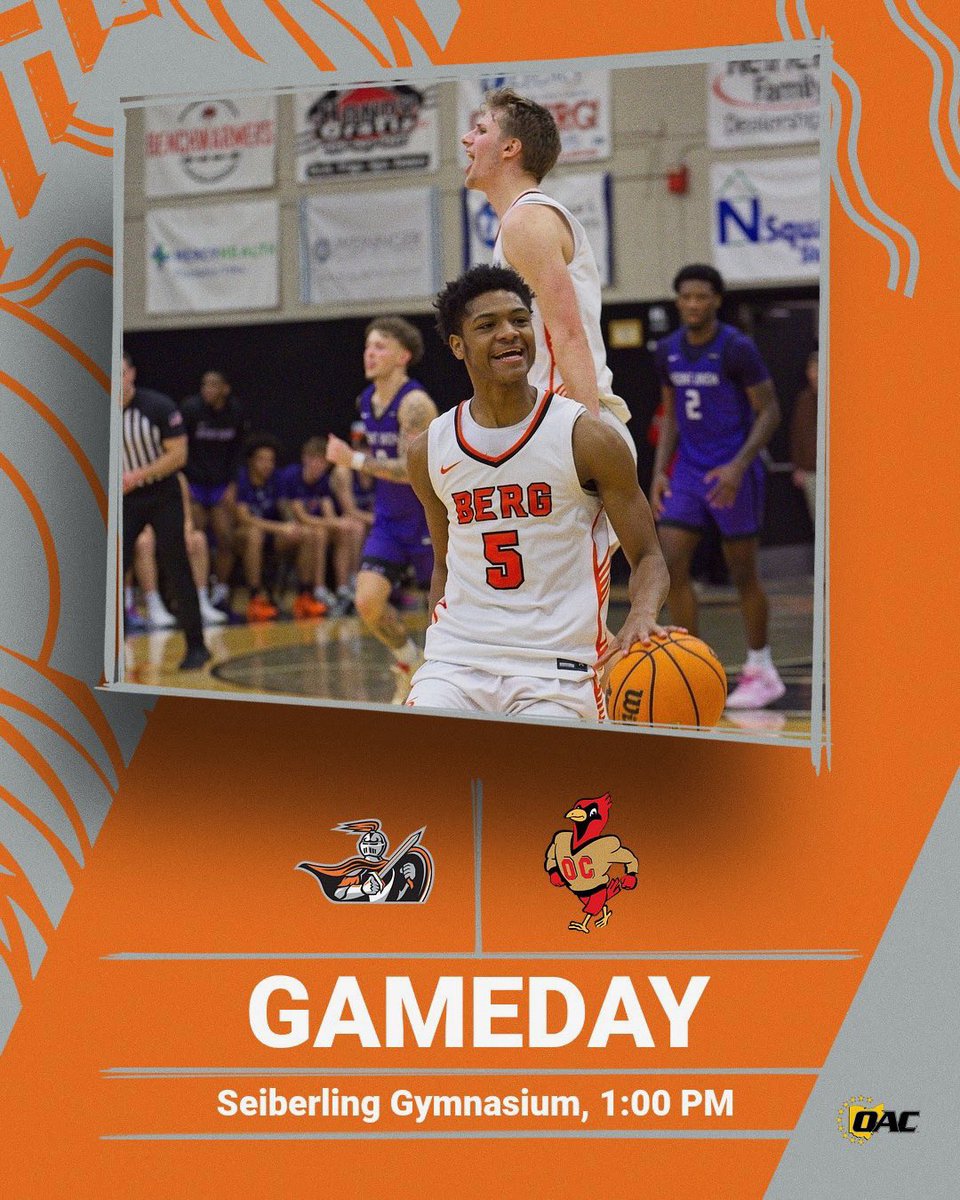 Berg Basketball is back at Seiberling Gymnasium today at 1 PM to take on #21 Otterbein! Looking to pickup a big OAC win!