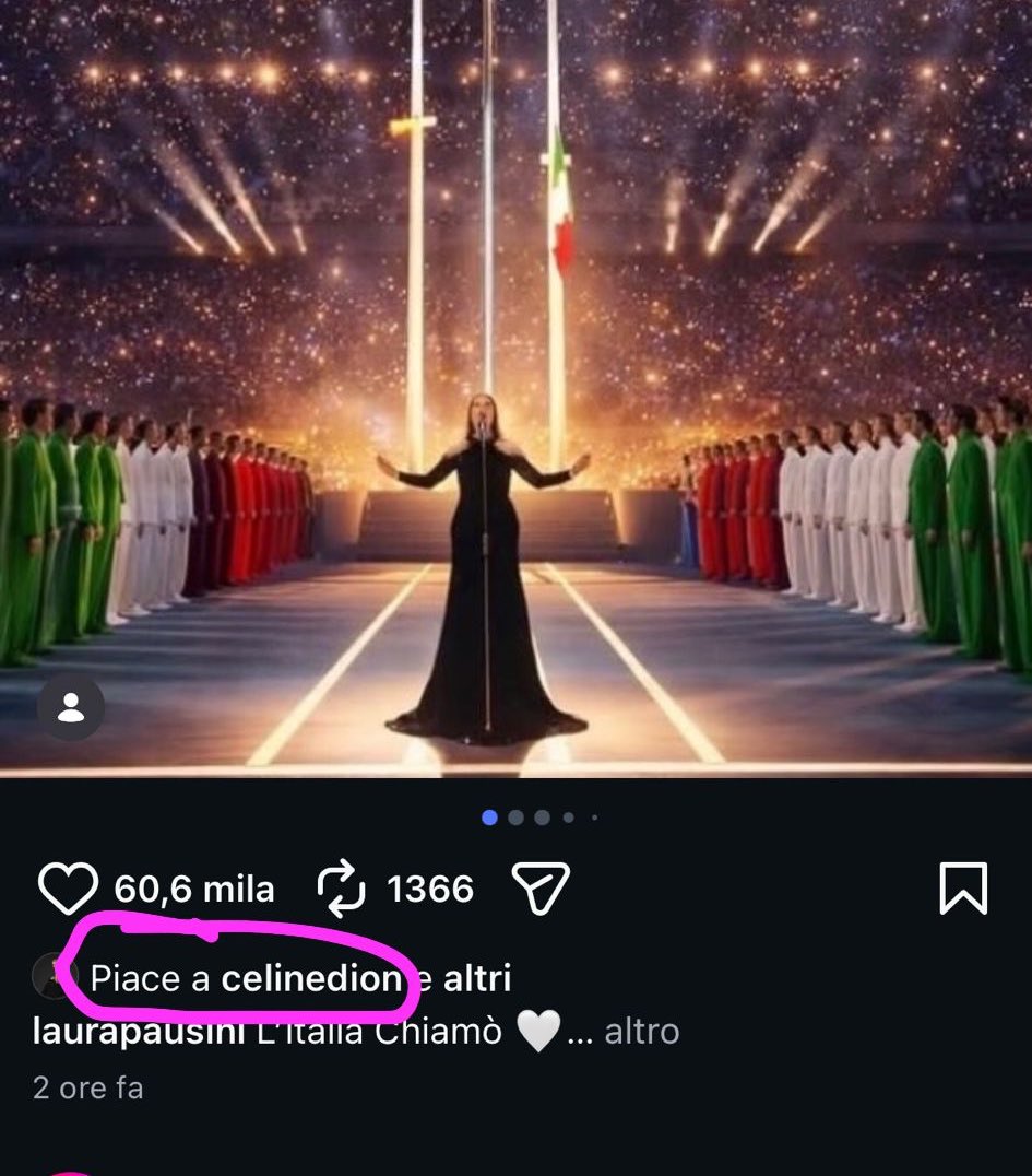 StaticBoomm's tweet image. Gli italiani: "ha urlato", "Sembrava una canzone Disney"

Intanto, nel resto del mondo, una certa Celine Dion le mette like e tutti ci invidiano l’unica star globale che abbiamo. 
Il vizio di sputare sul nostro talento non lo perderemo mai. 💀
 #MilanoCortina2026 #Laurapausini