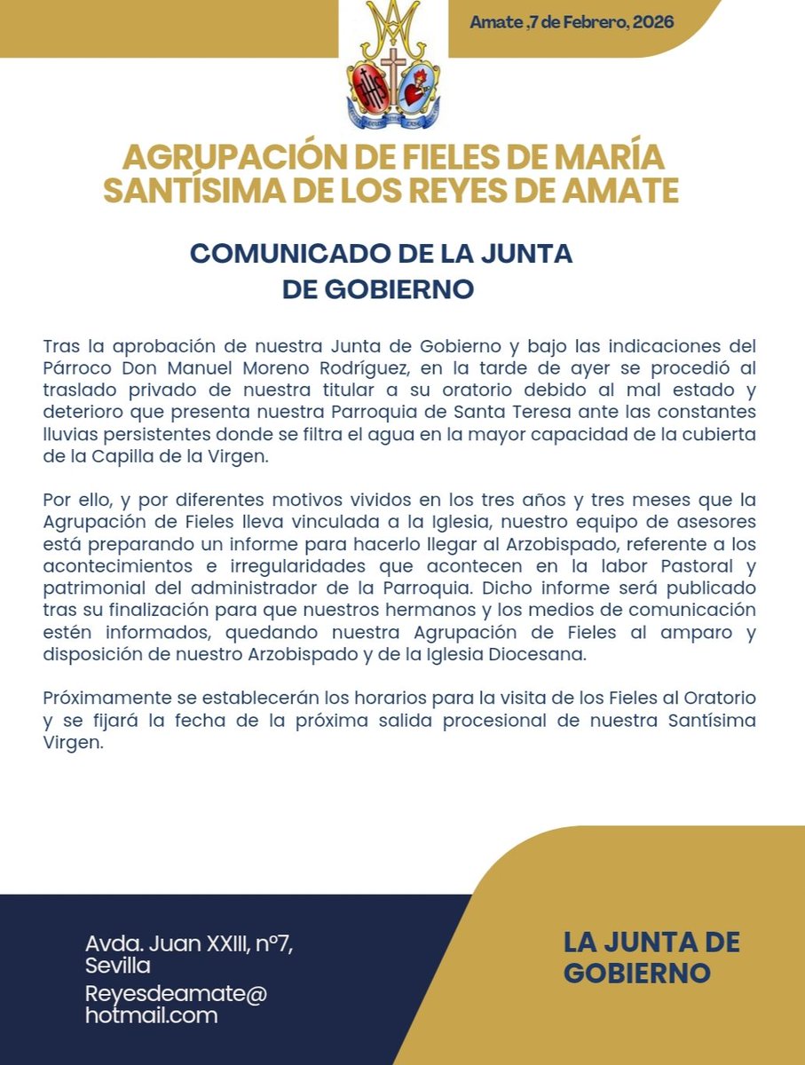 ReyesdeAmate's tweet photo. 📝 COMUNICADO DE NUESTRA JUNTA DE GOBIERNO https://t.co/JbMf02nefm