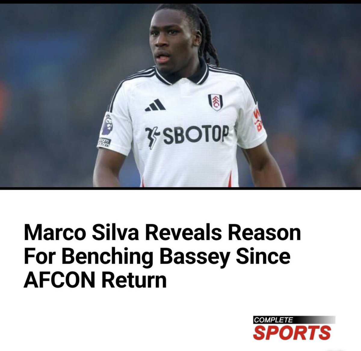 official_esclub's tweet image. Fulham boss Marco Silva has explained that Calvin Bassey’s absence from the starting XI since AFCON 2025 is down to strong competition for places, with Jorge Cuenca impressing in defence🦅🇳🇬