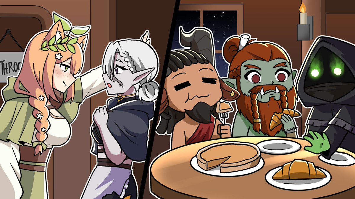 Our FIRST D&amp;D session with @Thedarthduncan, <a href="/kaffyy_kaffyy/">Kaffy /VTUBER\</a>, @gummidraco, <a href="/SLIME_xvii/">🍉SLIME🦠🔮VTUBER| Training Arc</a> &amp; Leor was pure chaos and it’s finally hitting YouTube! Premiere in 45 mins! 
The thumbnail captures one of my fave moments. You watching? 
🎨 NekotaChin 
🔗 youtu.be/A6pGjQlp9TM