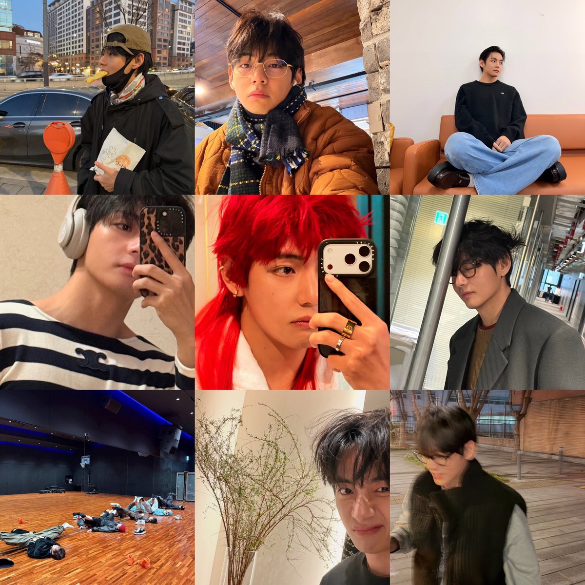 las fotitos que nos subio Taehyung a su instagram, luciendo tan guapisimo. EL HOMBRE QUE ES 😭🔥