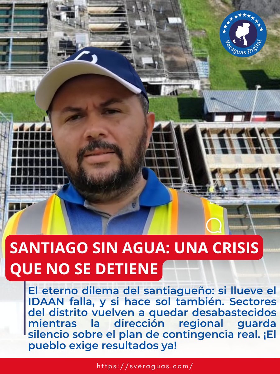 SANTIAGO EN CRISIS: El eterno dilema de vivir sin agua mientras llueven las excusas del IDAAN

Los residentes del distrito de Santiago han vuelto a despertar hoy con los grifos secos, una situación que se ha vuelto una constante inaceptable para miles de familias. La crisis del