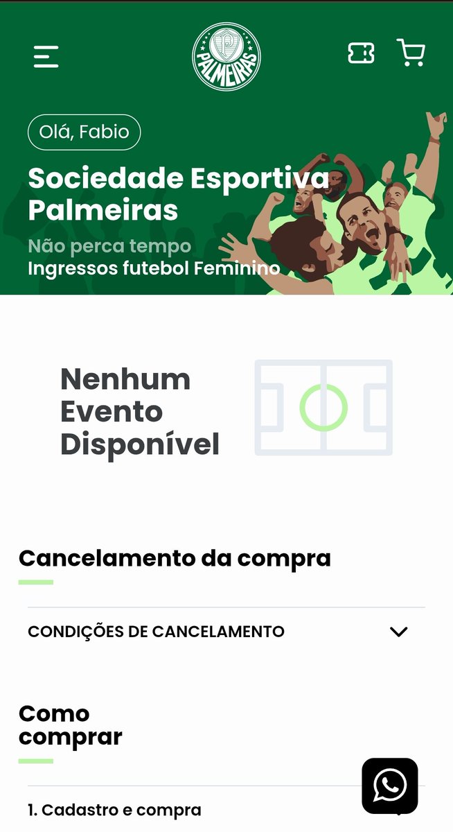 Fabio010681's tweet photo. @Palmeiras , não está sendo possível comprar ingresso para o jogo de hoje em Barueri. https://t.co/kN14gdyRS1