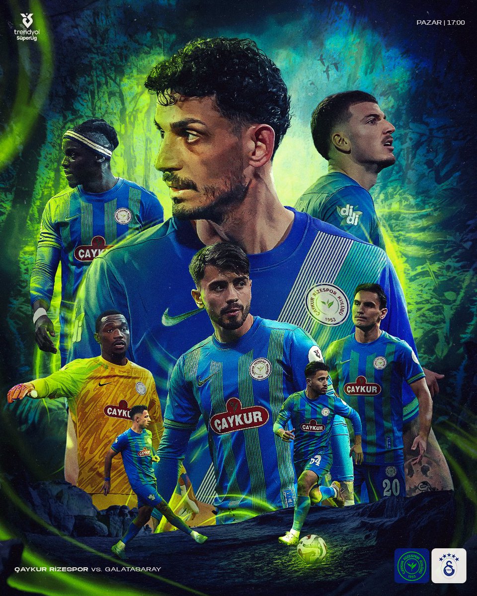 🏆 Trendyol Süper Lig
📅 21. Hafta
⚽ Çaykur Rizespor - Galatasaray 
🗓 8 Şubat 2026 Pazar
⏰ 17.00
🏟 Çaykur Didi Stadyumu
🗣 Ozan Ergün 
📱 #ÇRSvGS