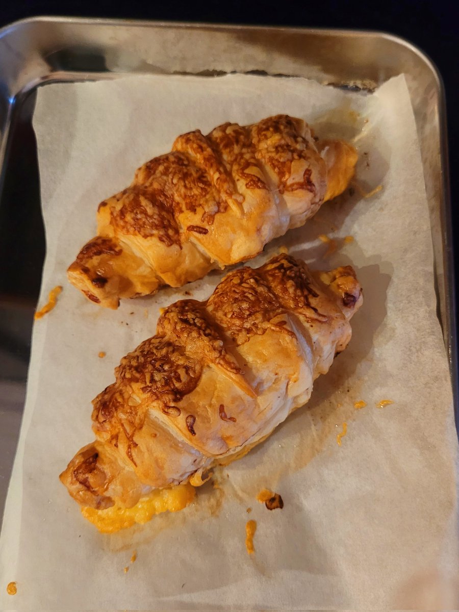 Clearing out the fridge and found some puff pastry just in date. Made mini cheese croissant type things. Absolutely delicious. Would recommend!