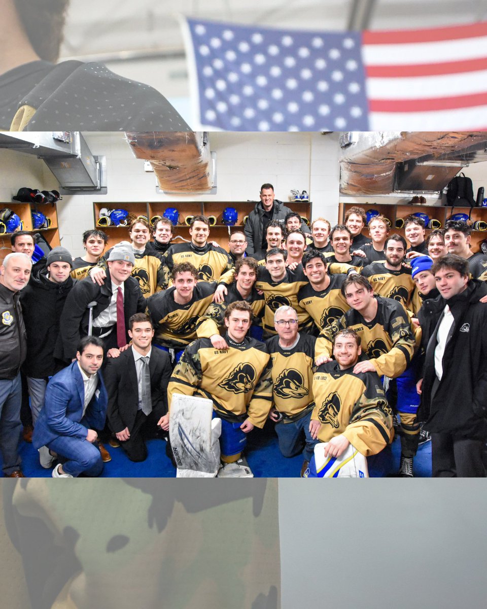 UDHockey's tweet photo. Before last nightโs 6-3 win, the Hens welcomed the core of the UD family to center ice. Joe Murphy spent the last 8 years as the Hens bus driver & served in the US army for 45 years. Although he is now retired, he will forever be a beloved member of our family.๐๐#UDMIH https://t.co/lmUdXVYNvo
