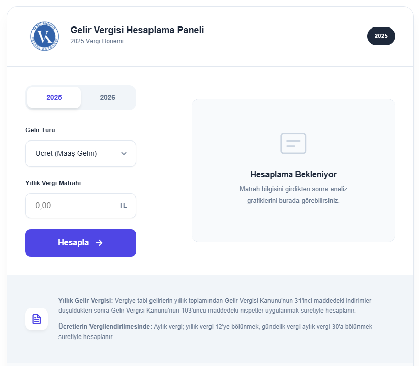 📌 Gelir Vergisi Hesaplama Paneli
Gelirinizi girerek anında vergi tutarınızı hesaplayabilir, şartlar ve sınırlar hakkında bilgi alabilir, uyarıları görebilir ve hesaplama araçlarıyla hızlı sonuçlara ulaşabilirsiniz.
👇👇👇
vkmusavirlik.com/p/gelir-vergis…