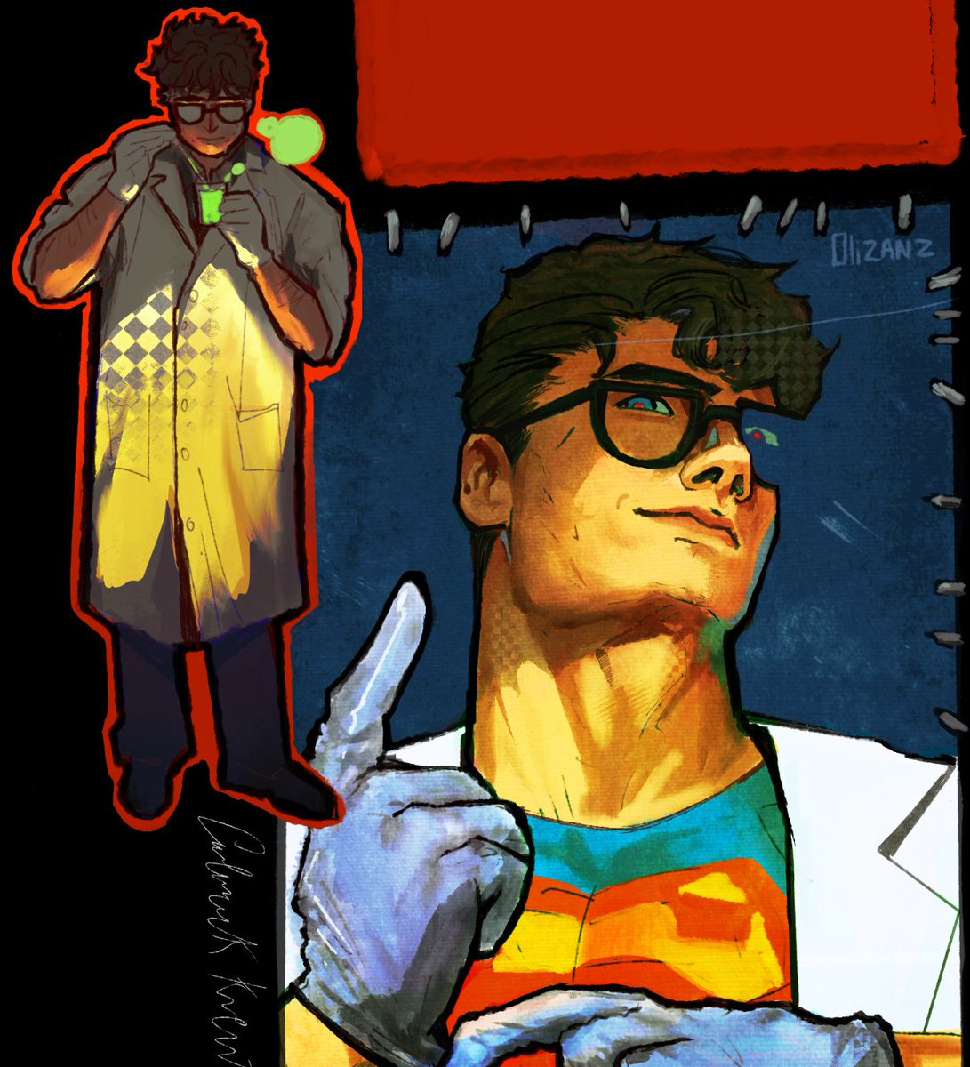 I’m having sm fun drawing scientist Clark au (wip) #clarkkent #superman