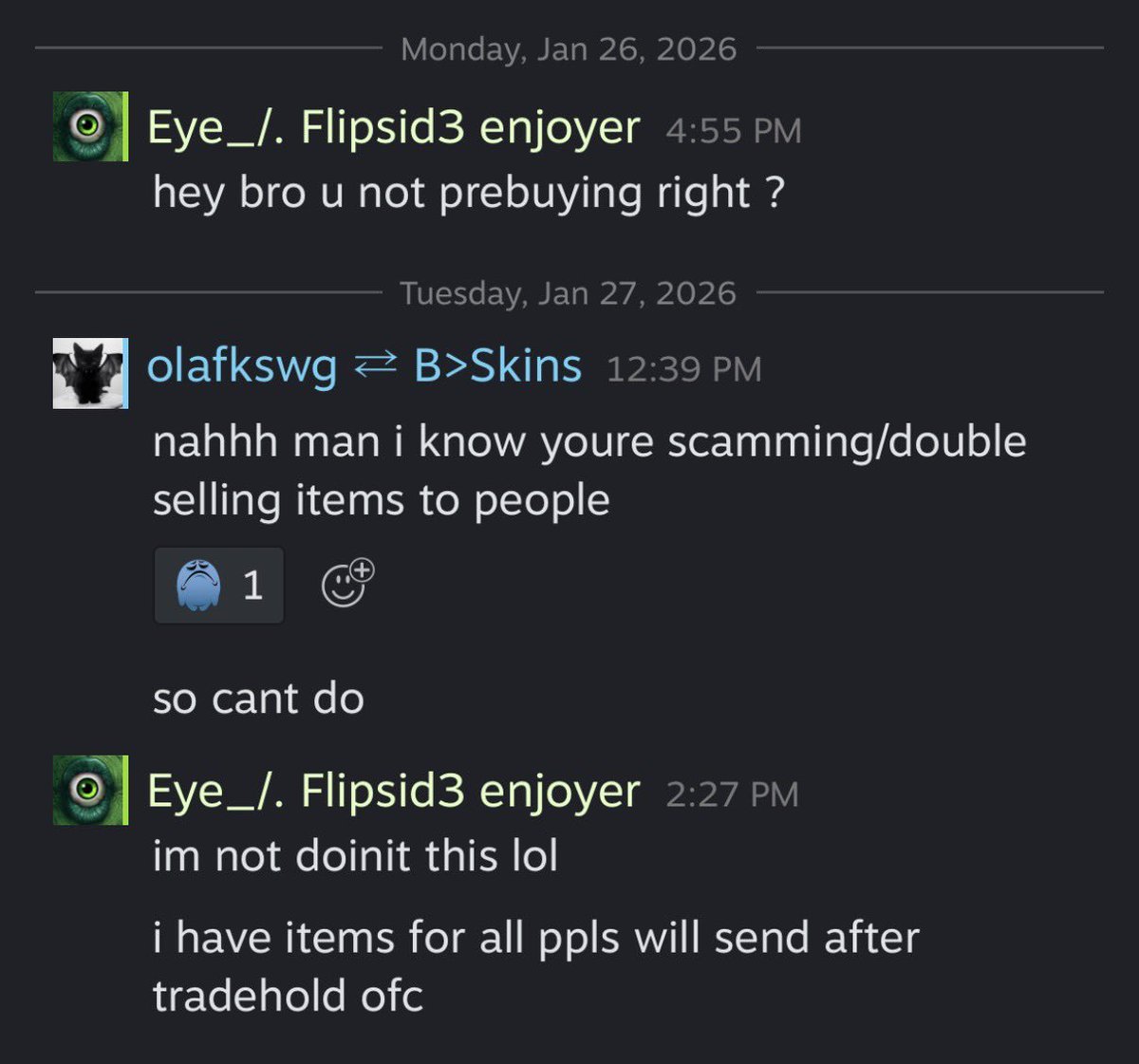 olafkswg - Buying Skins 95% tweet media