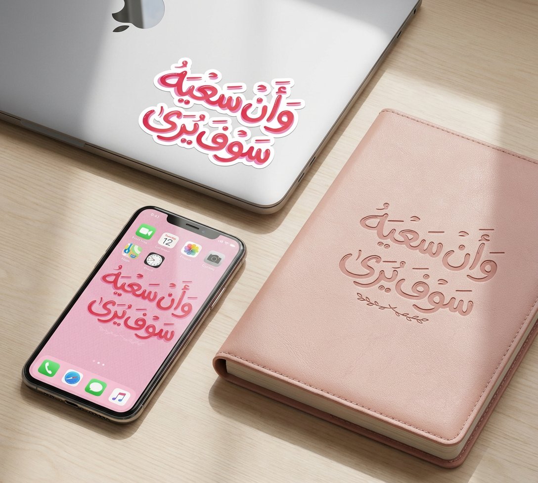 _baraane's tweet photo. وَأَنَّ سَعْيَهُ سَوْفَ يُرَى 
من أقرب الآيات لقلبي, فاخترت أنه تكون أول مخطوطة من تصميمي لهذه الآية 🌺

@illustrator_sa https://t.co/ujJTF78JfQ