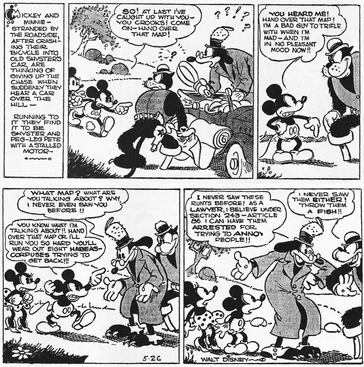 DailyMouseStrip's tweet photo. Mickey Mouse in Death Valley-48 (May 26, 1930)
Writer: Floyd Gottfredson
Pencil: Floyd Gottfredson
Inking: Floyd Gottfredson https://t.co/n5Qk26QRil