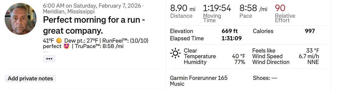 nomdk1's tweet image. This morning, well before the sun came up, I arrived at the parking lot to meet the person I planned to run with.  My leg hurt - a lot.  Getting there early gave me time to walk some, jog a little and try to get it loosened up and less painful, so I wouldn't be limping as we…