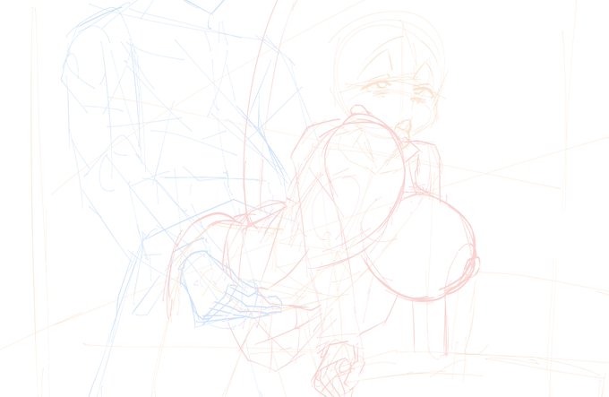 今日の支援サイト用エロ落書きのラフ 