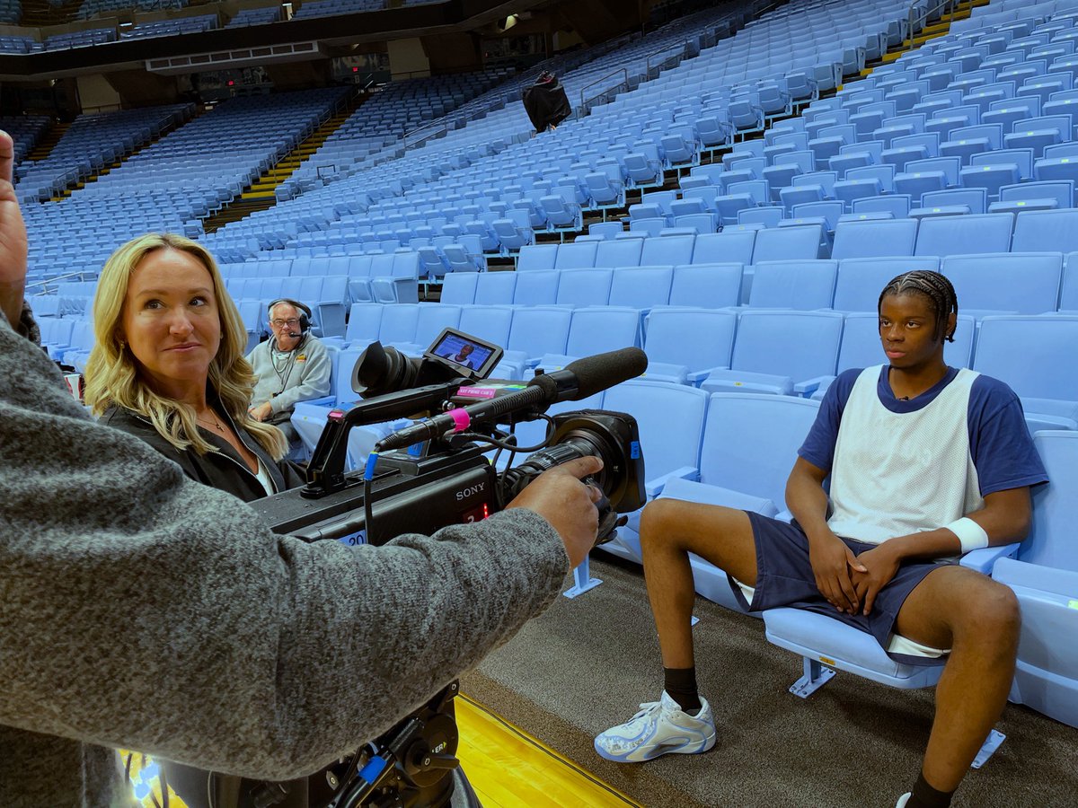 roigrage's tweet photo. Really impressed with Frosh UNC’s Caleb Wilson. Engaging, formidable &amp; a tank full of energy! Skies the limit for Caleb. It will be a scene at the Dean Dome as Caleb takes on another frosh phenom in Cam Boozer. Duke/UNC always delivers. Tonight at 6:30pm Ez#T on ESPN. https://t.co/jzVvNQ5oZ9