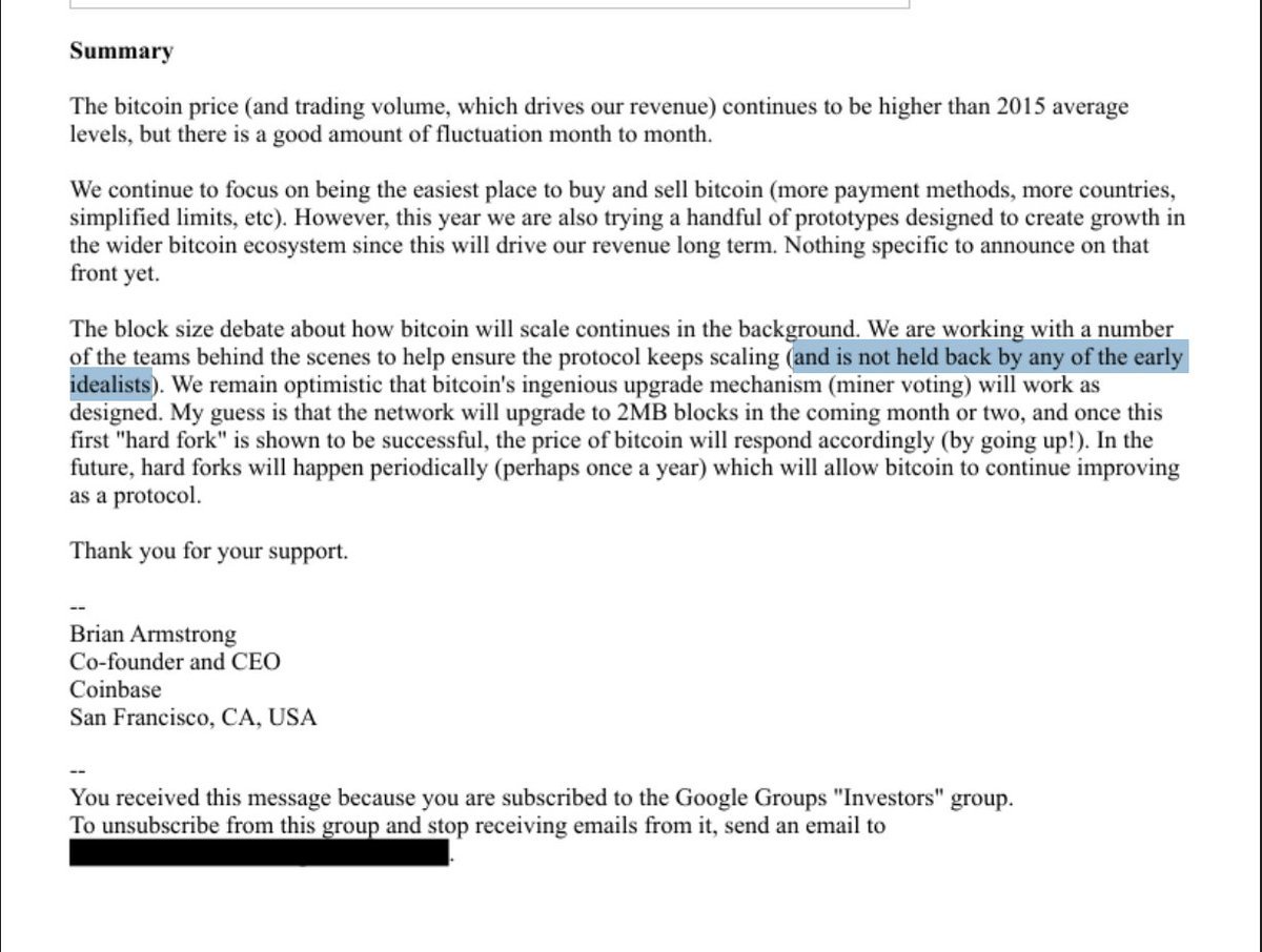 In this email sent by Coinbase CEO Brian Armstrong found in the Epstein files, he refers to the topic in this video.

"We are working with a number of teams behind the scenes to help ensure the protocol keeps scaling and is not held back by any of the early idealists".

The "we"