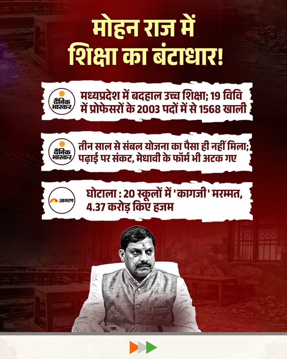 INCMP's tweet photo. मोहन बाबू के राज में भ्रष्ट्राचार की भेंट चढ़ी शिक्षा! https://t.co/CrZlhp6rdZ