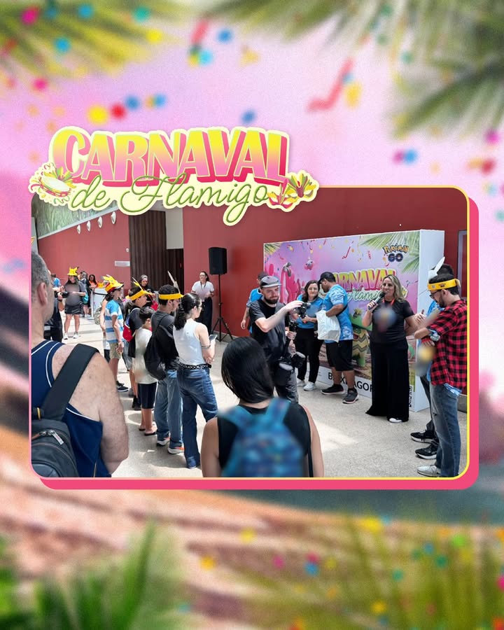 PokemonGOptBR's tweet photo. Chegando a hora do almoço e a galera toda já veio cair na folia do Carnaval de Flamigo no Shopping Metropolitano Barra 😍

Venha nos visitar se estiver pela região! Os participantes também poderão participar de uma Caça aos Selos do Pokémon GO nos arredores do shopping! https://t.co/xguzdrkz3p
