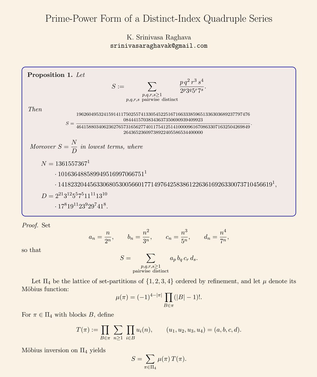 Inversion Partition My solution to this exciting summation. This sum is a constrained ...