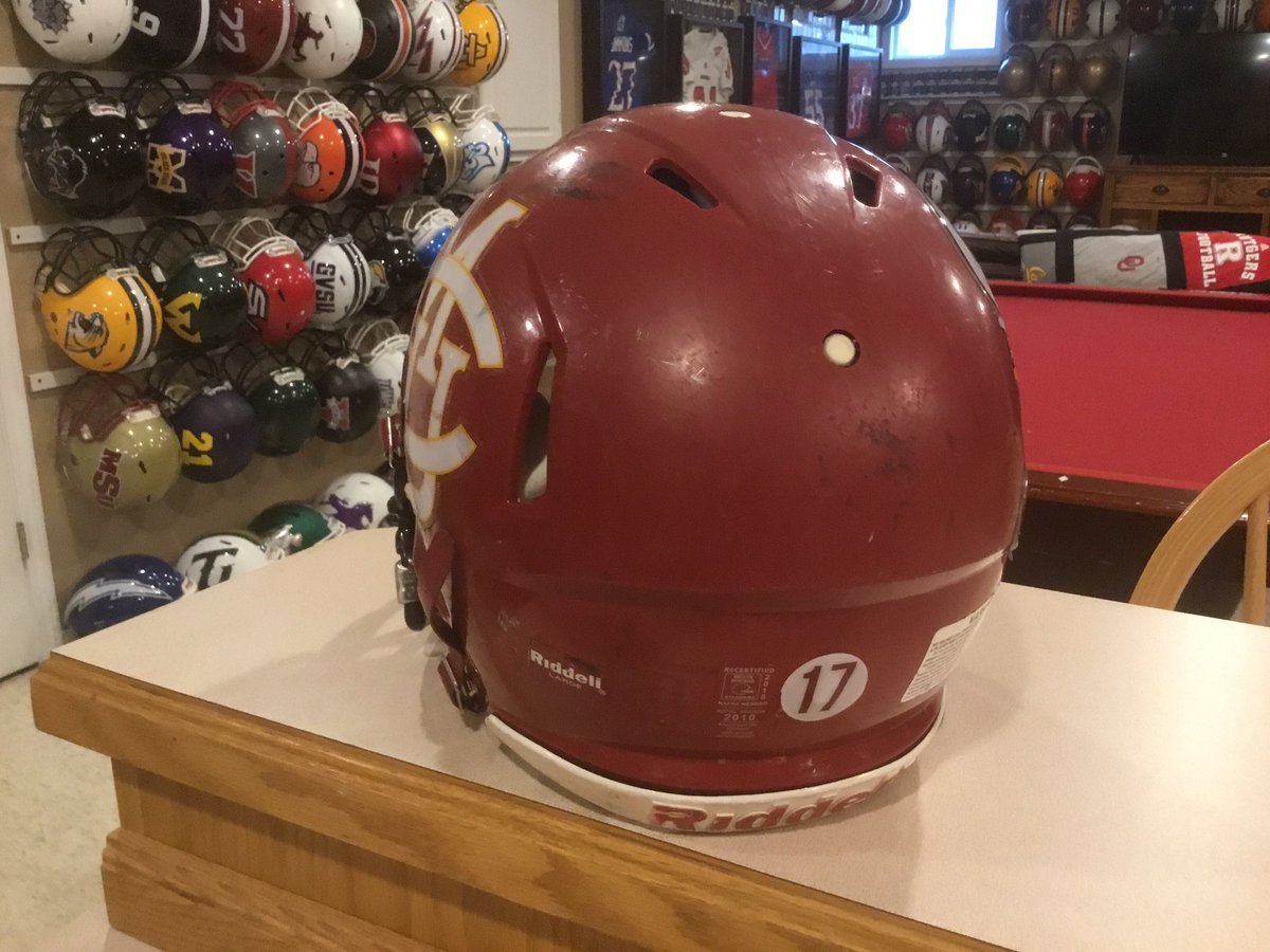 Helmet of the day #14! University of Colorado-Mesa Mavericks! <a href="/CMUMavsFootball/">Colorado Mesa Football</a> play <a href="/D2Football/">D2Football</a> out of the <a href="/RMAC_SPORTS/">RMAC Sports</a>  in Grand Junction Colorado! <a href="/CoachKochevar/">Miles Kochevar</a> leads the Mavs who now sport a white lid! <a href="/RMAC_Insider/">RMAC Insider</a> <a href="/CFBHome/">CFB Home</a>