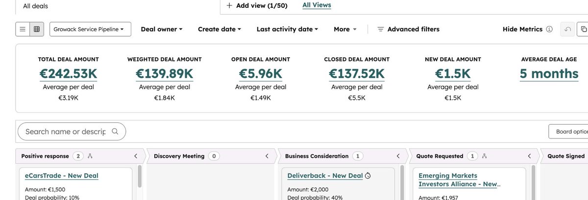 ksushil7's tweet photo. Rebuilding Growack quietly.
Traffic turns into revenue when the system is real

- No ads
- No VC
- No fake momentum

Growack pipeline:
€242,530 total
€139,890 weighted
€137,520 closed

Numbers don’t need hype
Boring is beautiful when it pays the bills. https://t.co/XxZ9NjEHaN