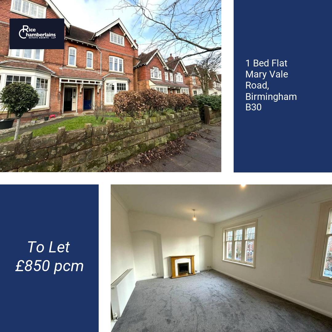 To Let 1 Bed Flat £850 pcm

Contact Us for more details:
Tel: 0121 721 1048
Email: moseley@ricechamberlains.co.uk

#propertybirmingham #propertyforsale