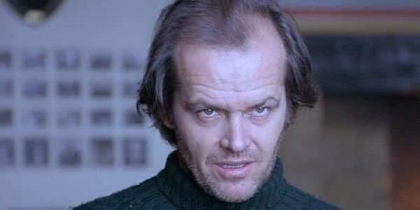 gelsomeme's tweet photo. The “Kubrick Stare” is one of Stanley Kubrick’s most recognizable directorial techniques, a method of shot composition where a character stares at the camera with a forward tilt, to convey to the audience that the character in question is at the peak of their derangement. https://t.co/hQGngqrktY
