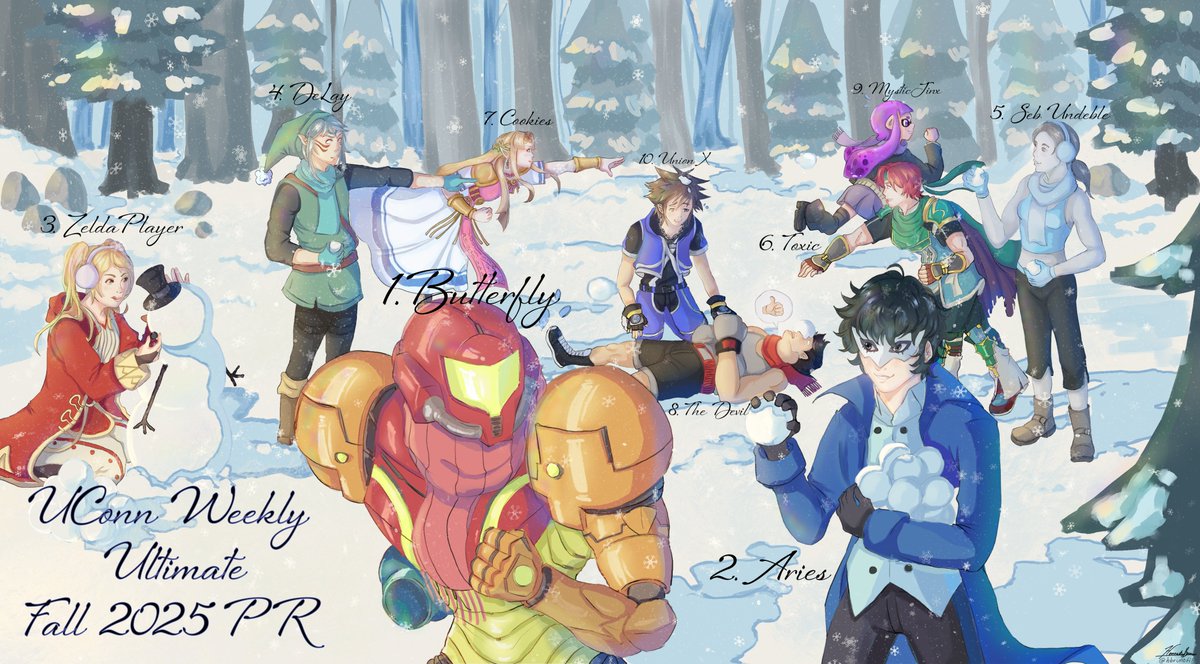UConnSmash's tweet photo. HELLO HELLO
I HOPE EVERYONE IS EXCITED!!!
UCONN FALL 2025 PR IS FINALLY HERE
1. @Butterfly_SSBU 
2. @AriesSantiago12 
3. @ZeldaPlayer14 
4. @DeLay_tweets 
5. @SebUndeble 
6. @Toxic_NE 
7. Cookies
8. @TheDevilSSBU 
9. @Mystic_Jinx 
10. @CrossingUnion 
CONGRATS TO THESE PEOPLE https://t.co/BV1xGSJHjP