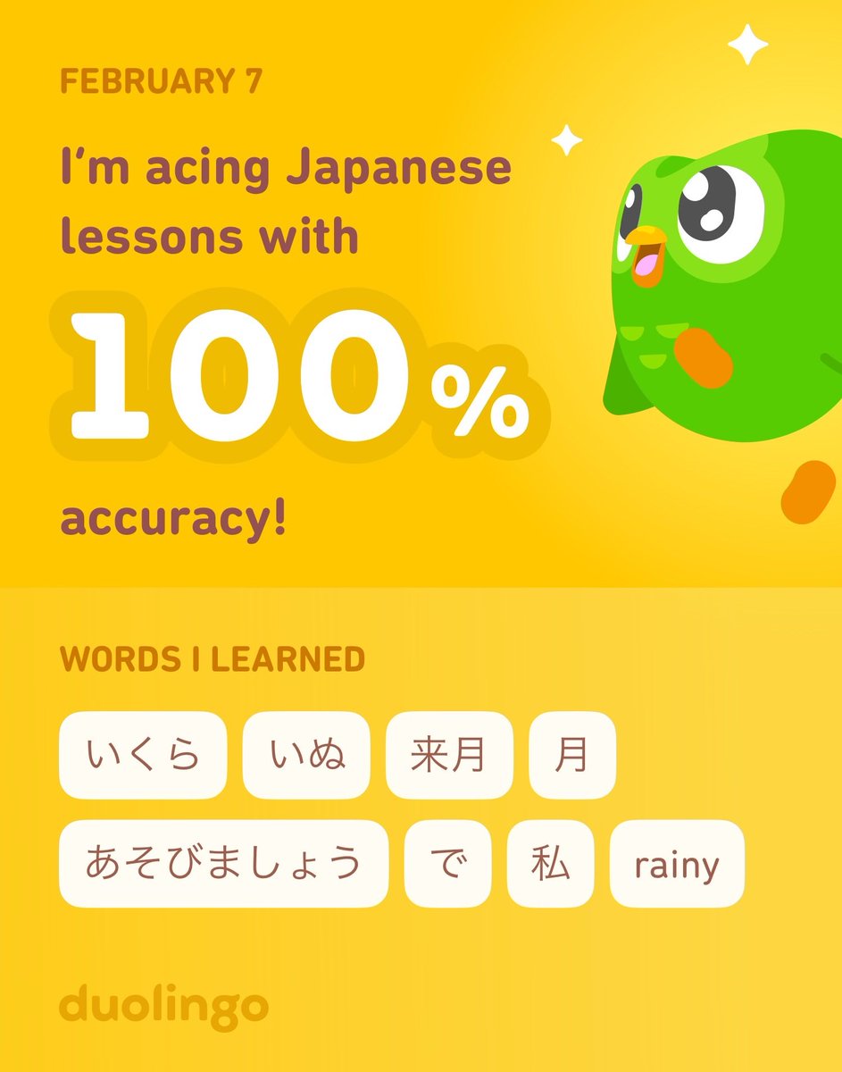 MetapoLfc's tweet photo. I’m learning Japanese on Duolingo! It’s free, fun, and effective. https://t.co/lre9uCY56o