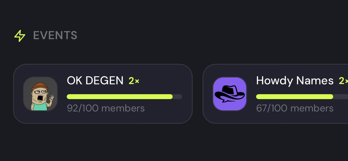 The first community rewards event is getting close to starting and it looks like it will be <a href="/okdegen/">OKDEGEN</a> who is just 8 members away.