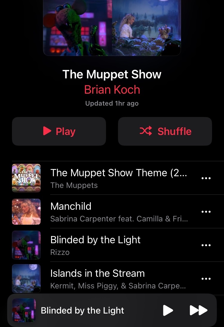 The Muppet Show (2026) songs still aren’t on streaming yet?

Fine, I’ll do it myself.