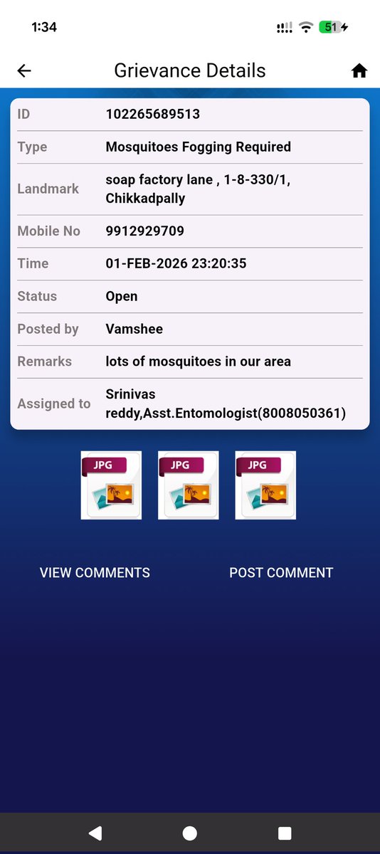 iamvamshee's tweet photo. Mosquitos complaints raised in Feb 1st till now no one came.. 4 to 5 complaints raised in our Lane but no response at all , can we please be serious on this and send concern people please @GHMCOnline  @CommissionrGHMC  @revanth_anumula https://t.co/xq78jdoXZS