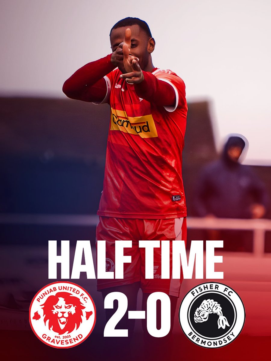 PUFC_Gravesend's tweet photo. HALF TIME:

Punjab United 2-0 Fisher FC

An unbelievable showing in the first half with goals from Johnson-Cole and Jack Hopkins. Both assisted by Chris Edwards. https://t.co/4Rz20dM4Xf