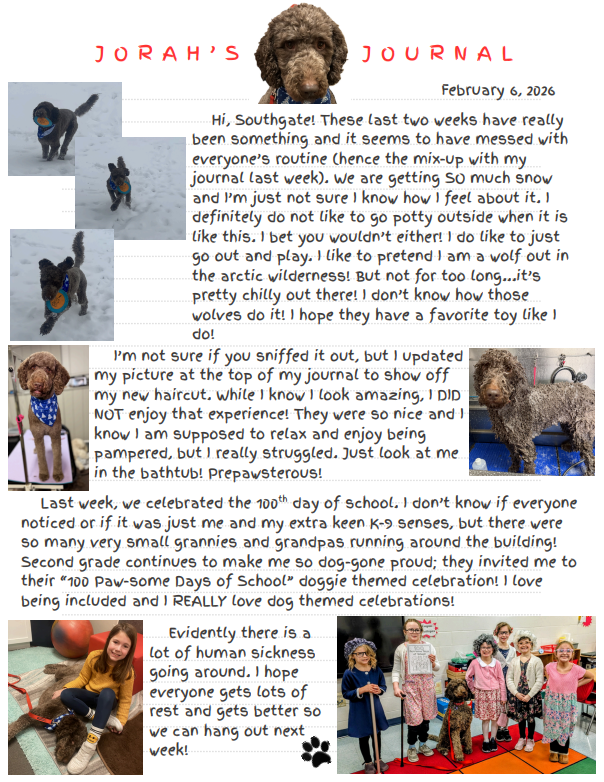 🐾 Check out what Jorah, our favorite four-legged faculty member, has been up to this week!