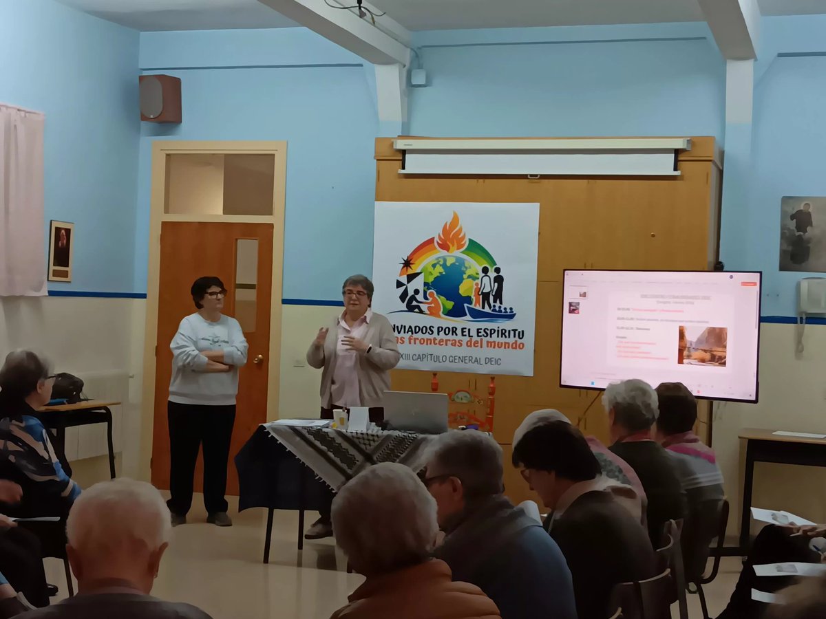 🔆 En #Zaragoza iniciamos las jornadas de formación hacia el XIII Capítulo General DEIC.
🪔 Con Pepa Torres, reflexionamos sobre ser enviados a las fronteras de un mundo herido, donde el perfume del Evangelio sigue dando dignidad.
#DominicasDeLaEnseñanza  #PerfumeDeEvangelio