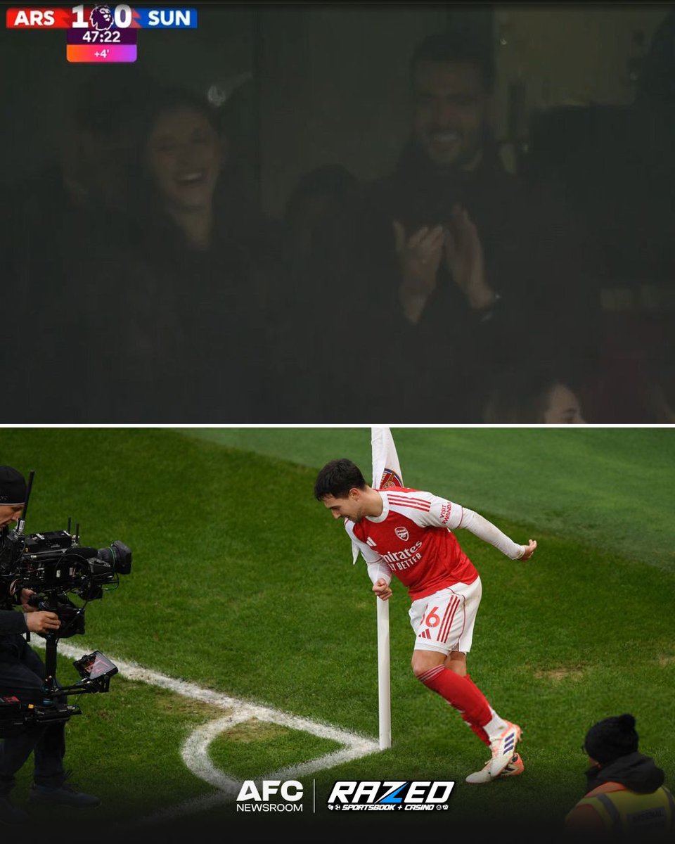 afcnewsroom's tweet image. Zubimendi did the Mikel Merino celebration by the corner flag and Merino absolutely loved it. 🤣