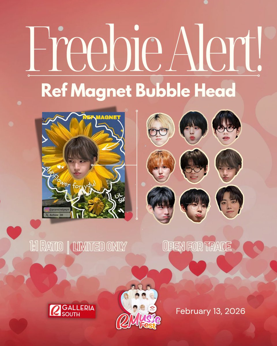 Achiee_30's tweet photo. 💙 FOHA'S FREEBIE ALERT!💙

💙 Ref Magnet Bubble Head 
💙 1:1 Ratio || Limited Only 
💙 February 13, 2026
💙 Where: Robinson's Galleria South || TBA 

SEE YOU CO-FOHA'S 🫶🏻 https://t.co/vTalqclJbE