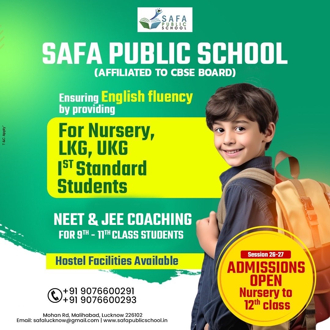 ashbud04's tweet photo. ADMISSIONS OPEN – SAFA PUBLIC SCHOOL

Shaping Bright Futures with Quality Education

Safa Public School proudly announces Admissions Open for the New Academic Session 2026-27.🎓

👉🏻LIMITED SEATS IN HOSTEL https://t.co/rvXSqimHaM