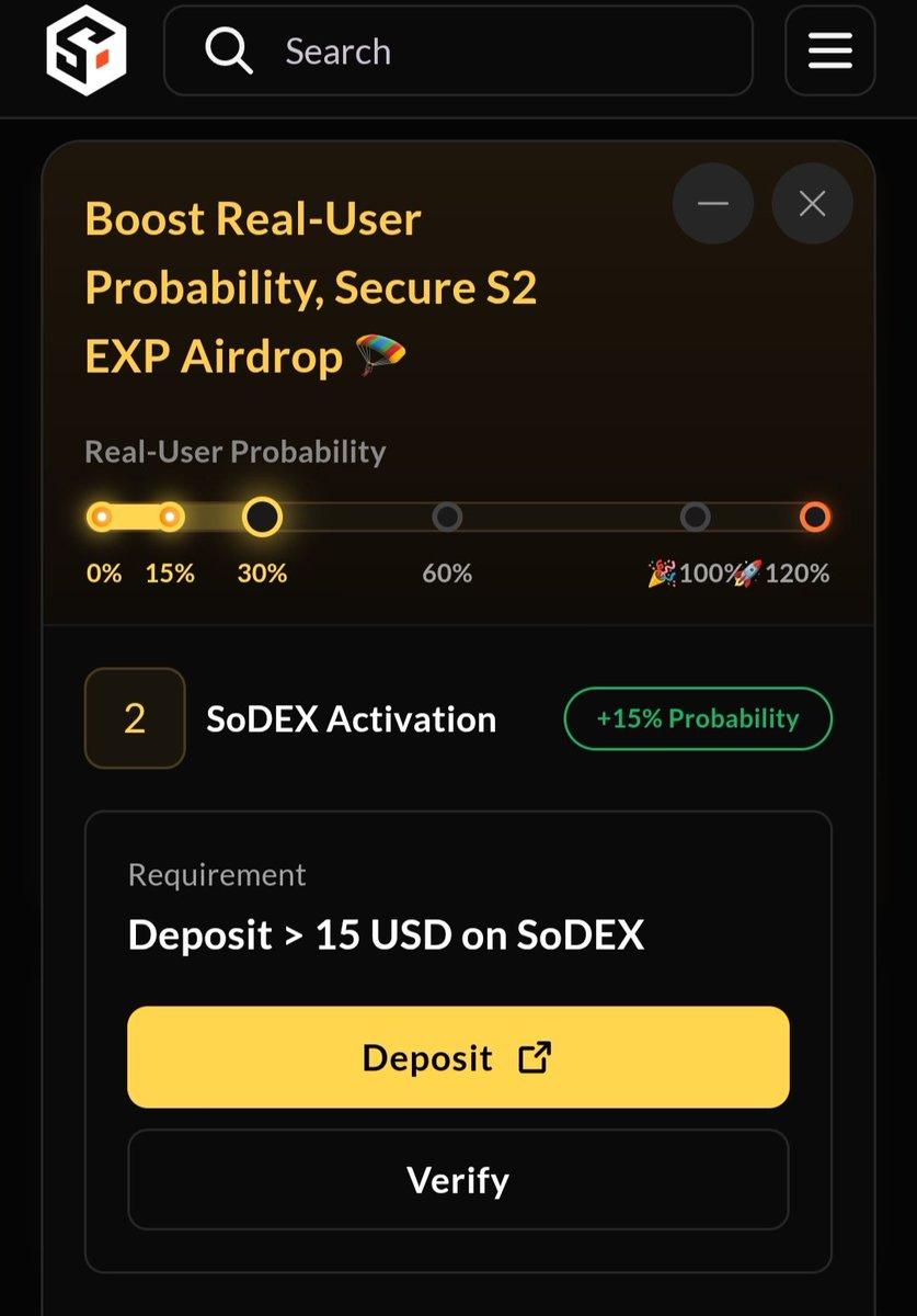 WALLET AGE + ETH HISTORY = 10X MULTIPLIER

🚨 CHECK YOUR WALLET NOW 🚨

season2-sodex.com/claim/

SoSoValue quietly rewarding early supporters

Eligible:
→ SoSoValue Terminal user
→ Completed Phase 1
→ Older wallet with on-chain ETH txs = boost
→ Any presence in the ecosystem