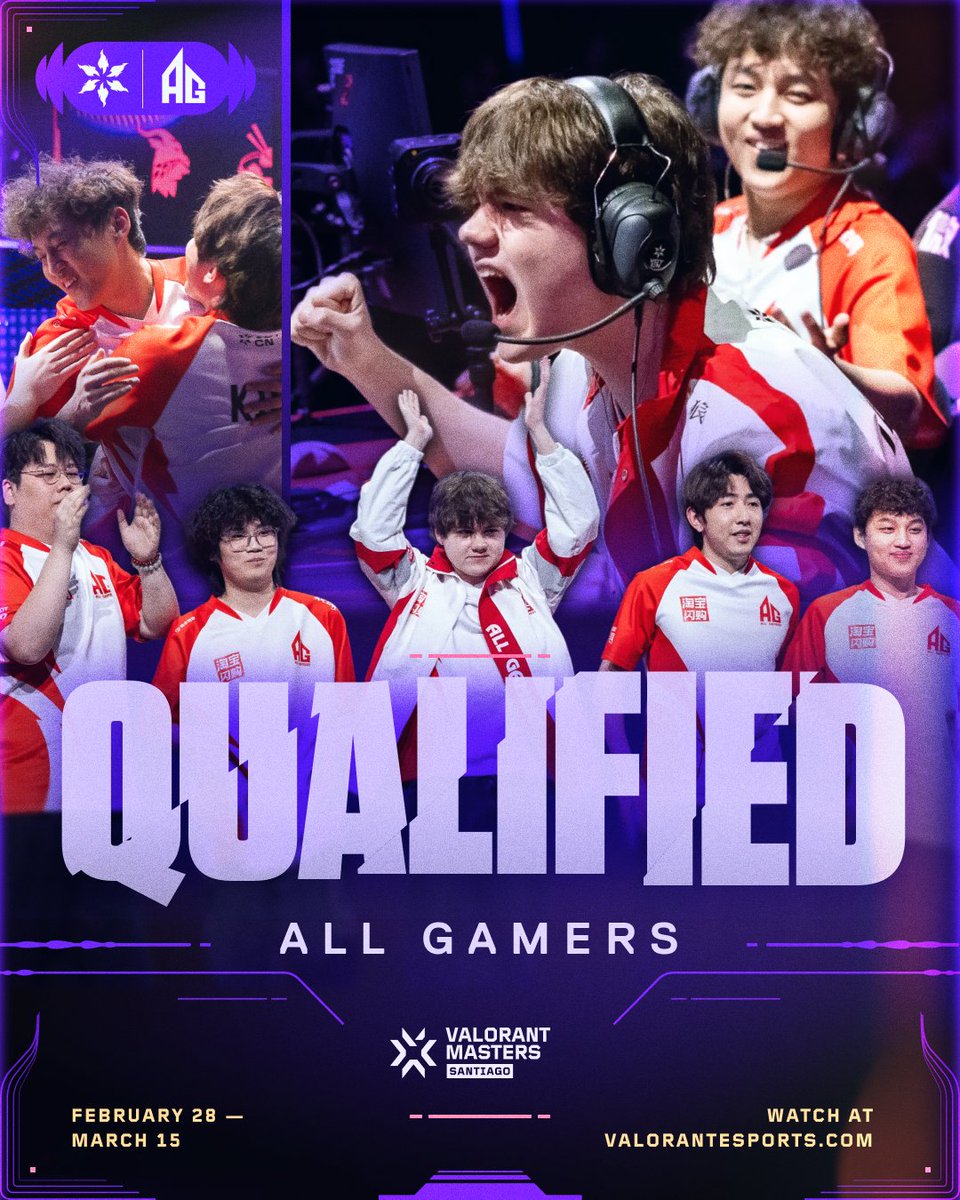 The first #VALORANTMasters team has locked in!

We'll see you in Santiago, <a href="/AG_VALORANT/">AG-VALORANT</a>!