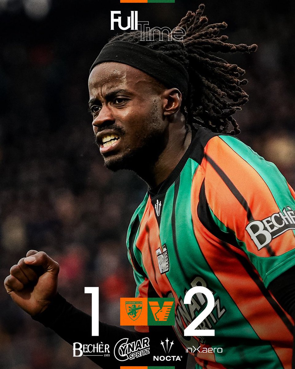 VeneziaFC_IT's tweet photo. What a battle. What a marvelous victory!

#ArancioNeroVerde 🟠⚫️🟢 https://t.co/Yjq0bagEJk