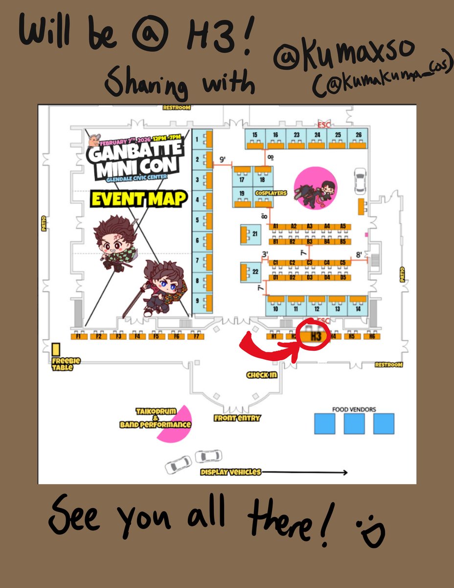 Merch Catalogue for Ganbatte PopUp!~
Will be sharing a table with <a href="/kumaxso/">KUMAXSO</a> !
Check their art and their cosplay out! It’s goated~ 😤❤️✊✊✊